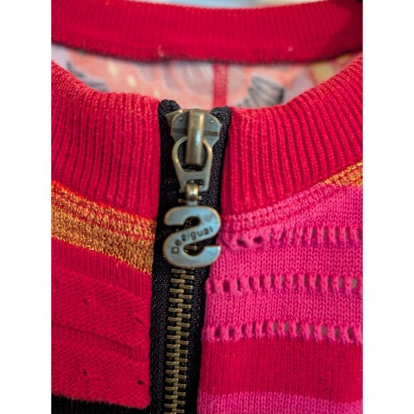 Desigual TOKIO Red and Pink Full Zip Top see measurement for size - Picture 7 of 10